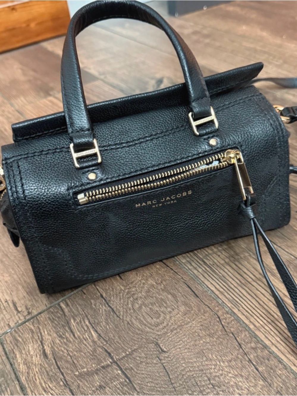 Marc Jacobs Mini Cruiser Satchel Black Pebbled Leather